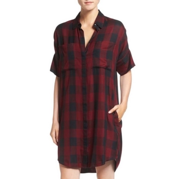 Madewell Flannel Shirt Dress - Picture 1 of 11